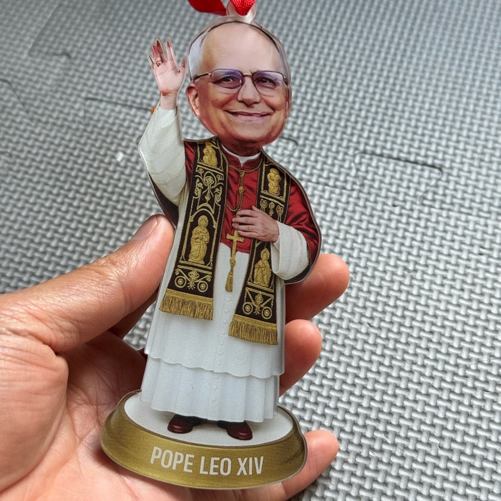 Pope Leo XIV Acrylic Ornament - Funny Catholic Christmas Tree Decoration, gift